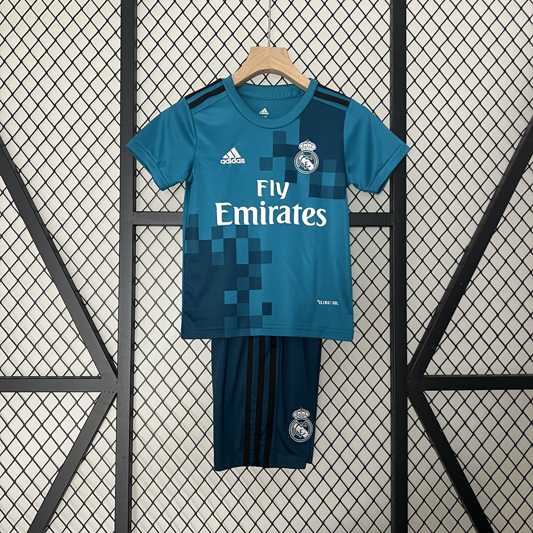 Real Madrid Retro Jersey Third Away Kids Kit Jersey+Shorts 2017/18 - sinoshirt