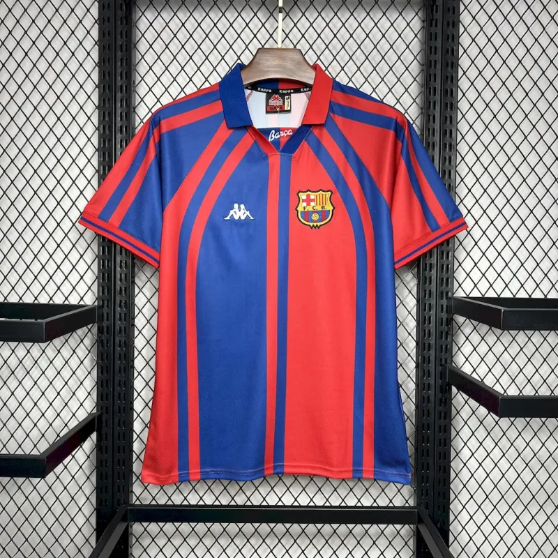 Barcelona Retro Jersey Home Soccer Shirt 1997-98 - sinoshirt