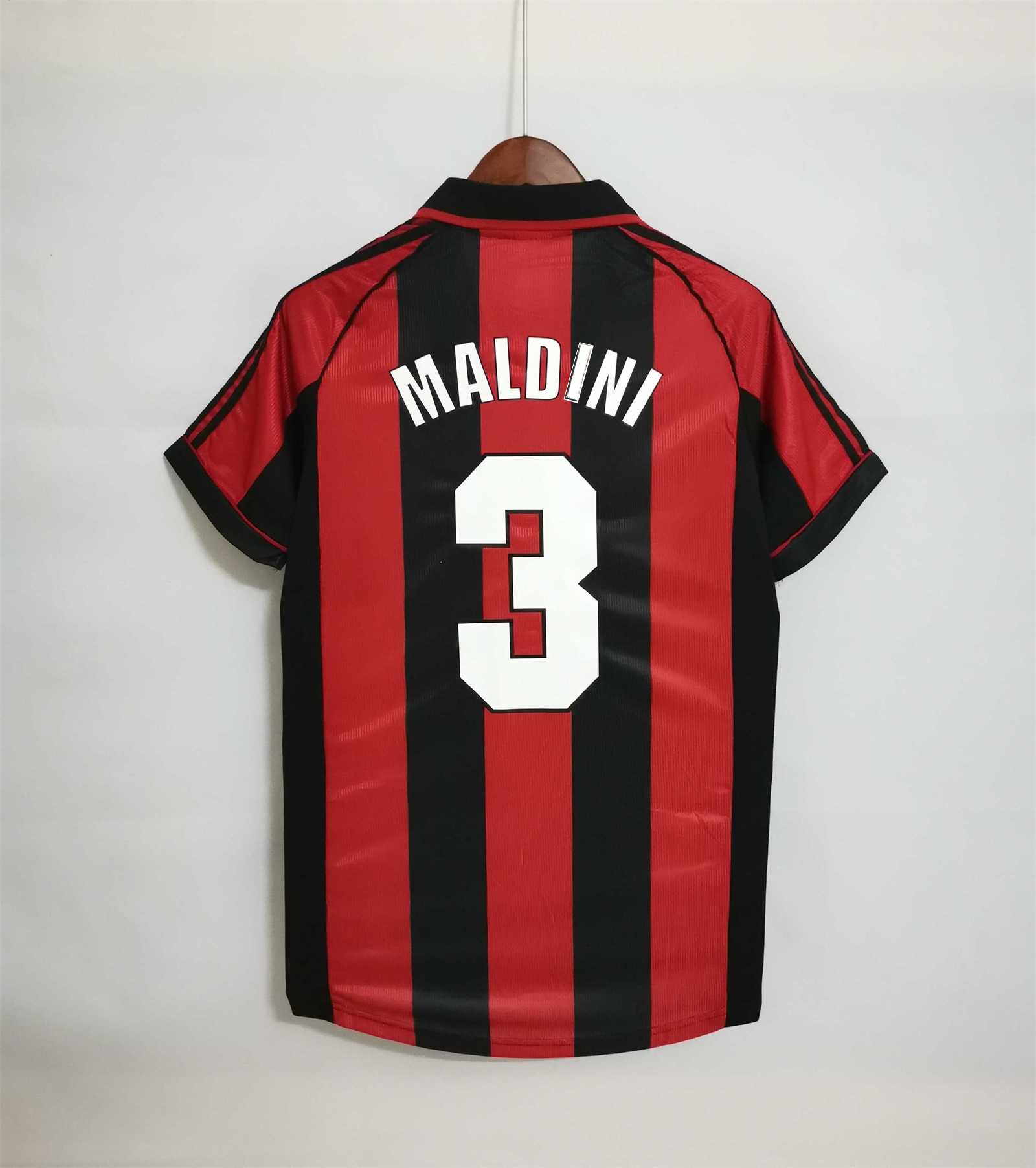 Maldini #3 AC Milan Retro Soccer Jersey Home Custom Shirt 1998/00 - sinoshirt
