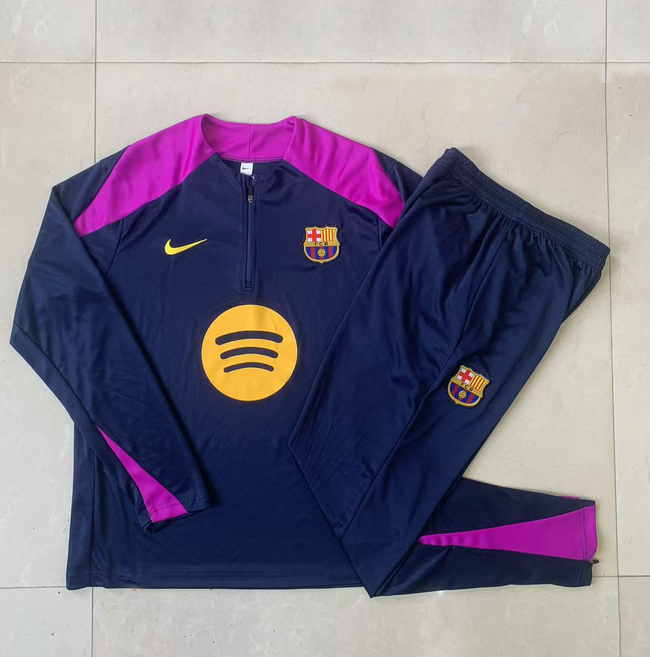Kids Barcelona Training Kit (Sweatshirt+Pants) Cyan 2025/26 - sinoshirt