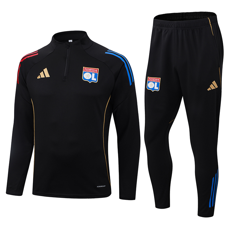 Olympique Lyonnais Training Kit (Sweatshirt+Pants) Black 2025/26 - sinoshirt