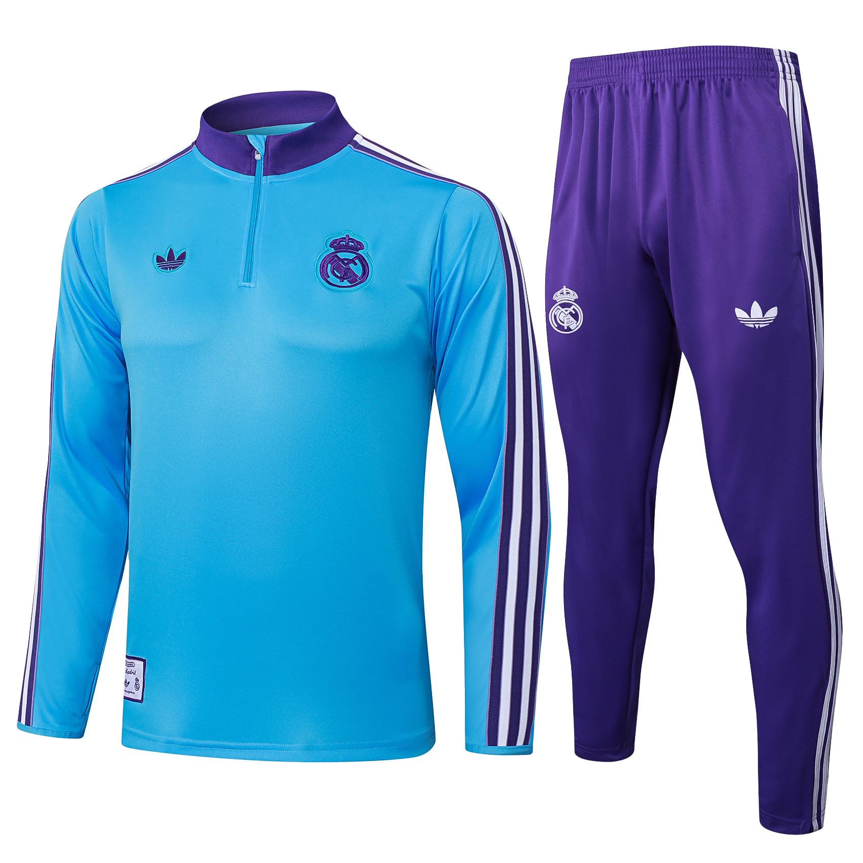 Real Madrid Training Kit (Sweatshirt+Pants) Light Blue 2025/26 - sinoshirt