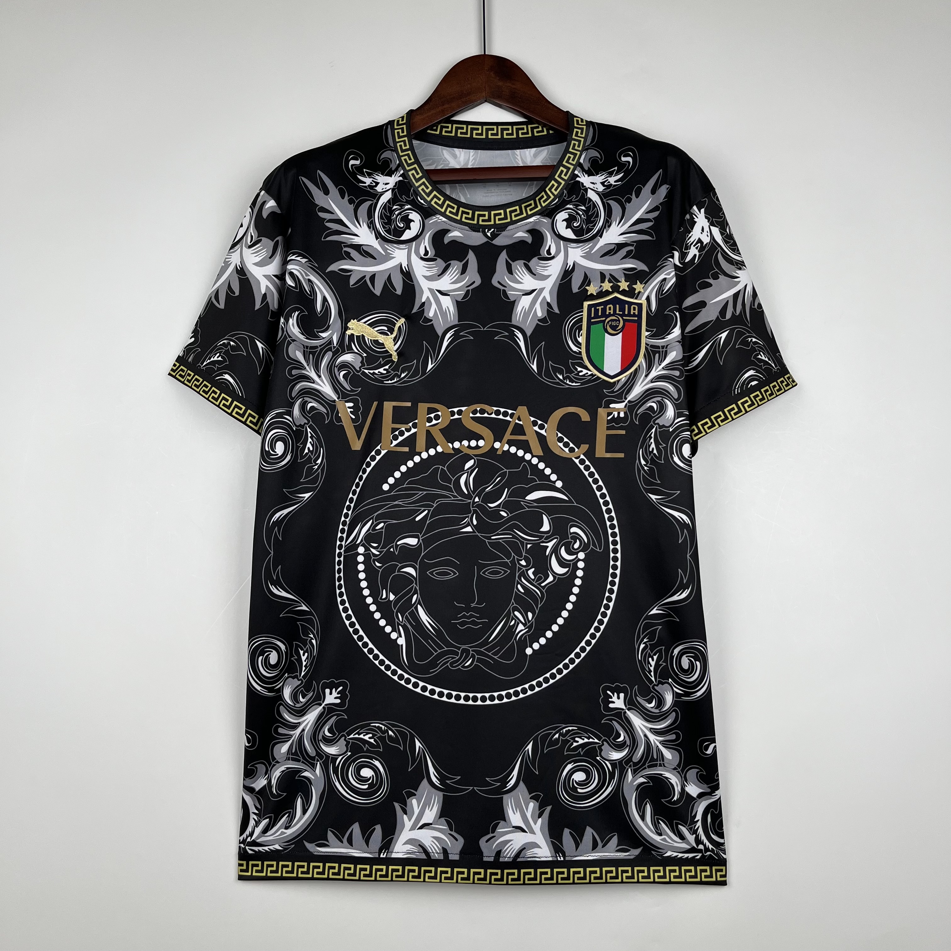 Italy Soccer Jersey x Versace Black Special Edition Custom Shirt 2024 - sinoshirt