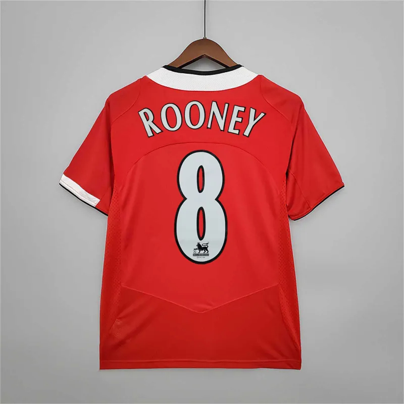 Rooney #8 Manchester United Retro Home Football Jersey Shirt 2004/06 - sinoshirt