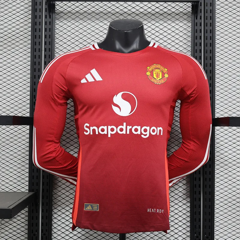 Manchester United Authentic Home Long Sleeve Football Jersey Shirt 2024/25 - sinoshirt