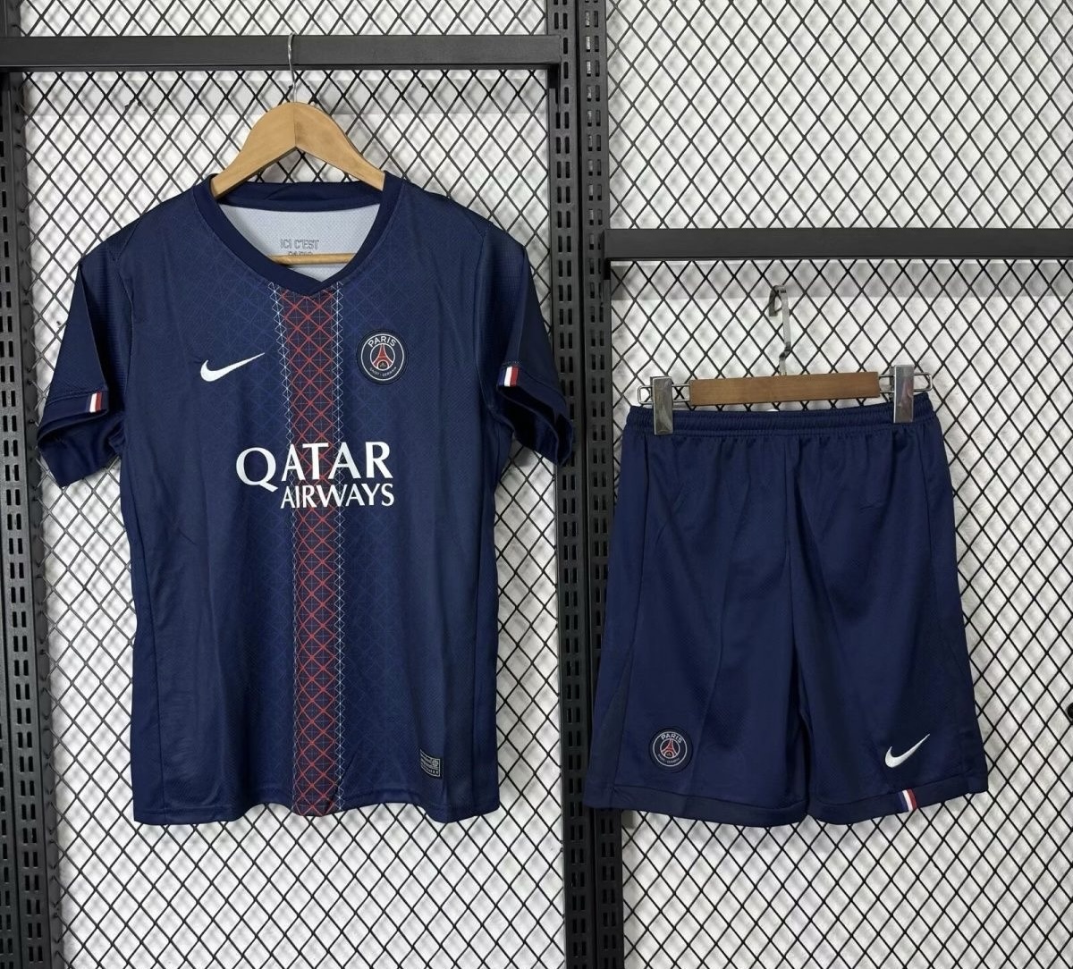 PSG Soccer Jersey Home Kids Kit Jersey+Shorts 2025/26 - sinoshirt