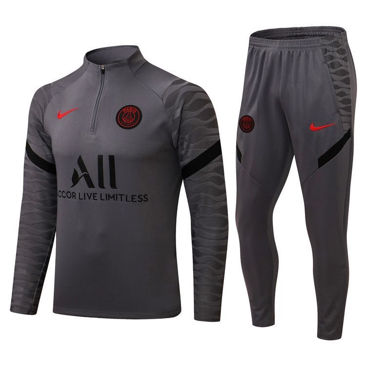 PSG Training Kit (Sweatshirt+Pants) Gray 2021/22 - sinoshirt