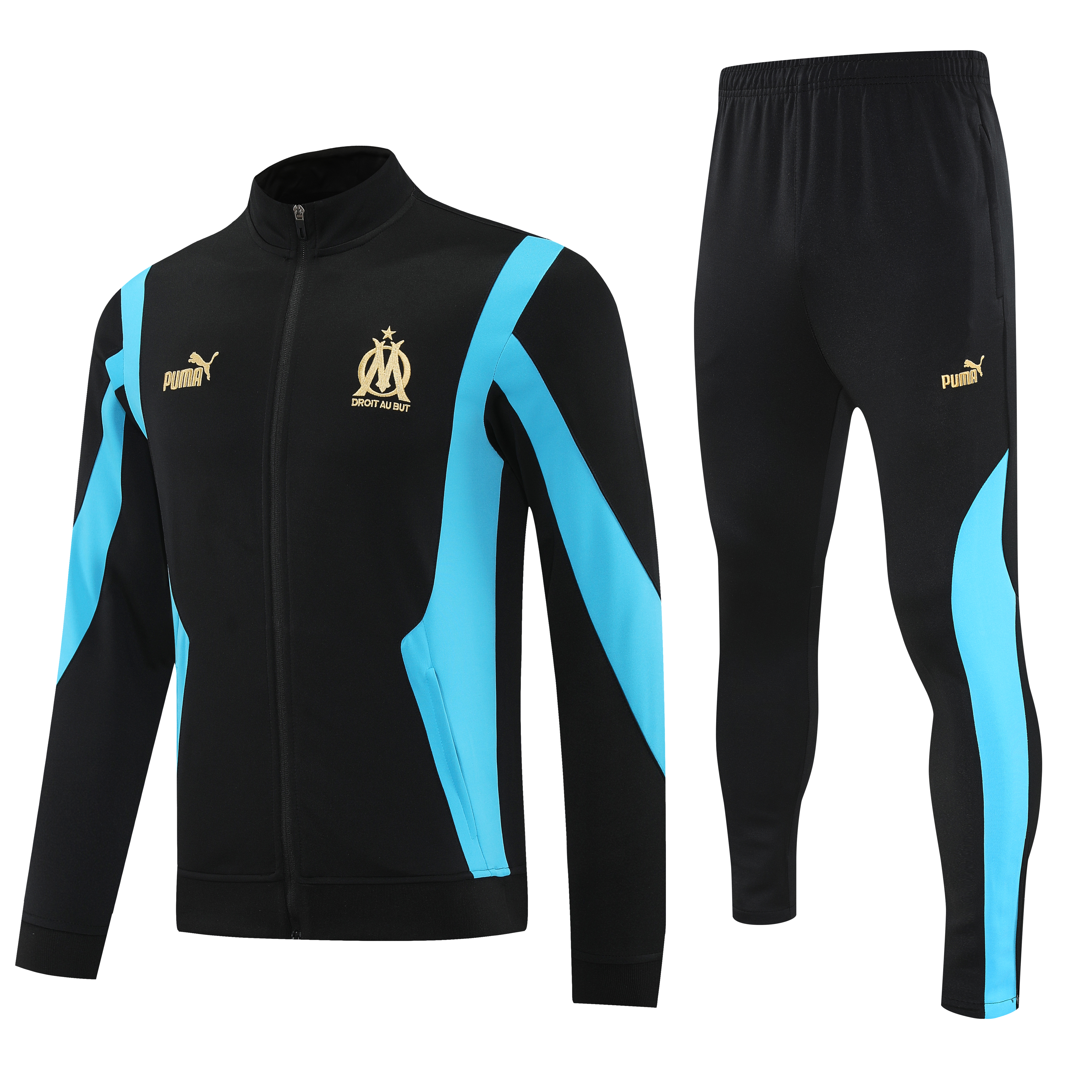 Marseille Training Kit (Jacket+Pants) Black 2025/26 - sinoshirt