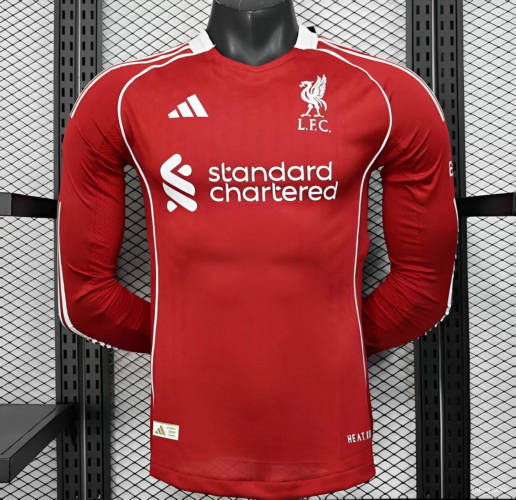 Liverpool Authentic Football Jersey Home Long Sleeve Shirt 2025/26 - sinoshirt