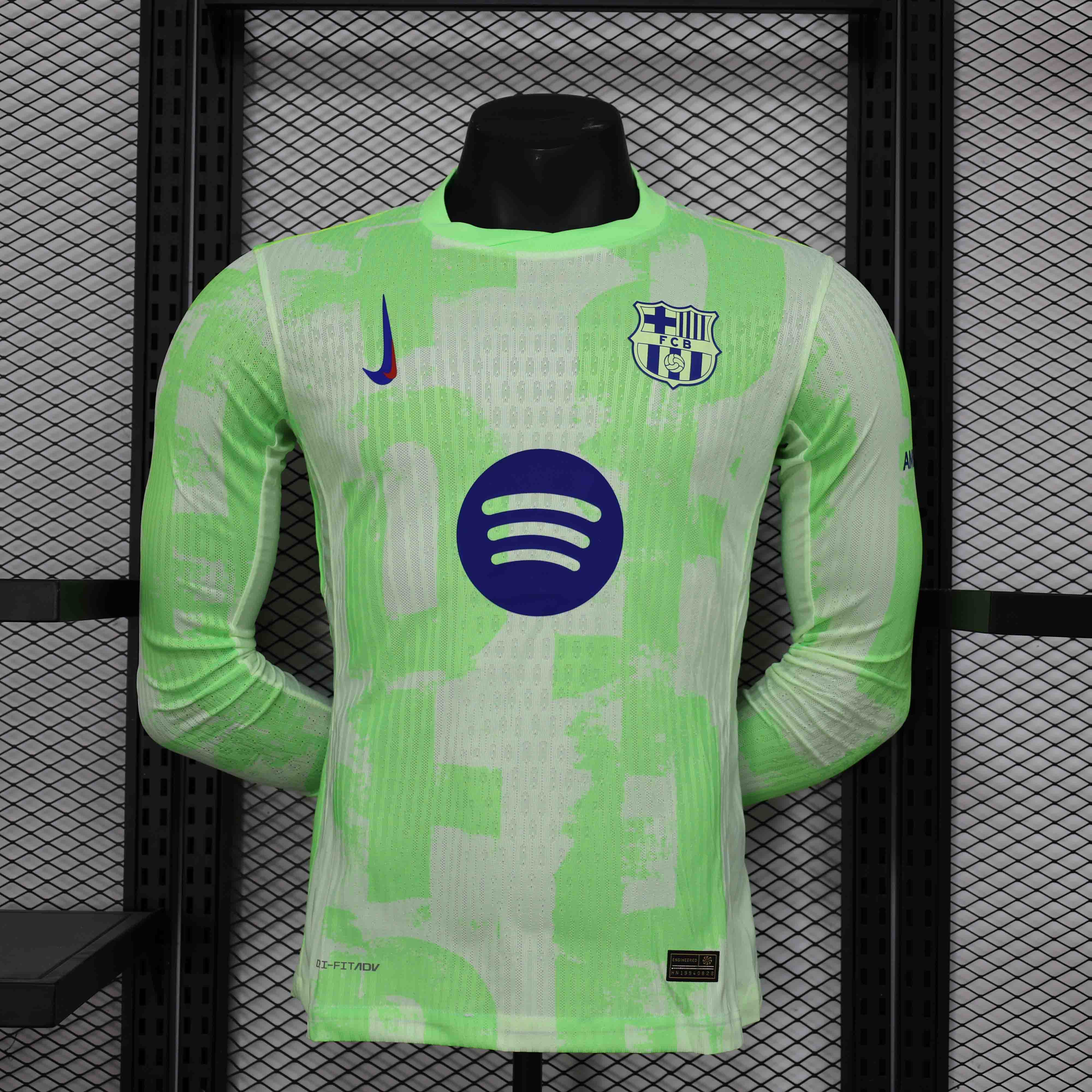 Authentic Soccer Jersey Barcelona Third Away Shirt Long Sleeve 2024/25 Spotify Logo Without Text - sinoshirt