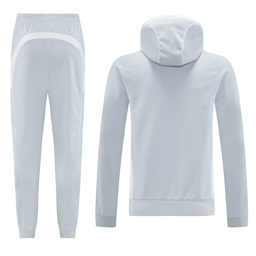 Real Madrid Hoodie Training Kit (Sweatshirt+Pants) Light Grey 2025/26 - sinoshirt