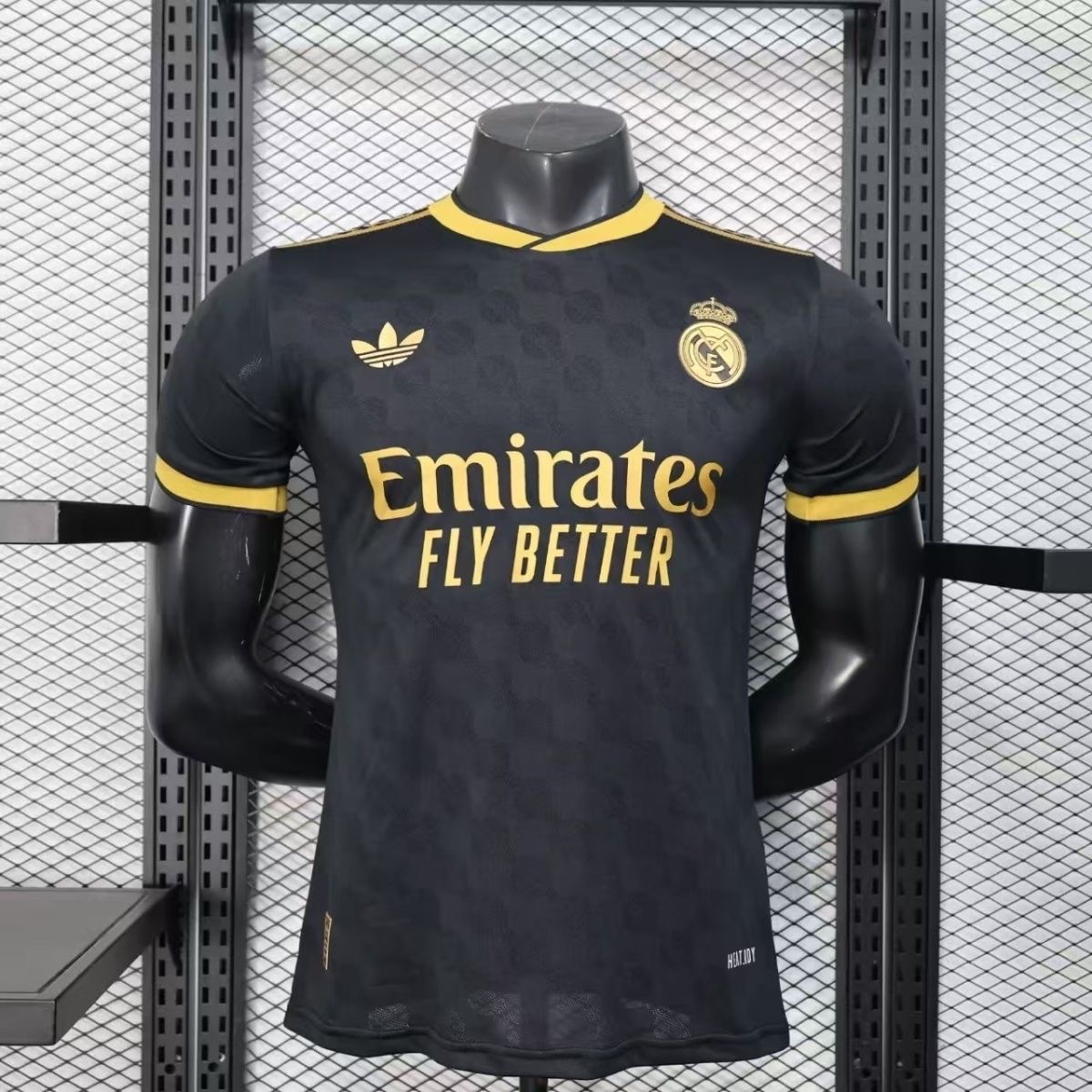 Real Madrid Authentic Football Jersey Black Gold Special Edition Shirt 2025/26 - sinoshirt