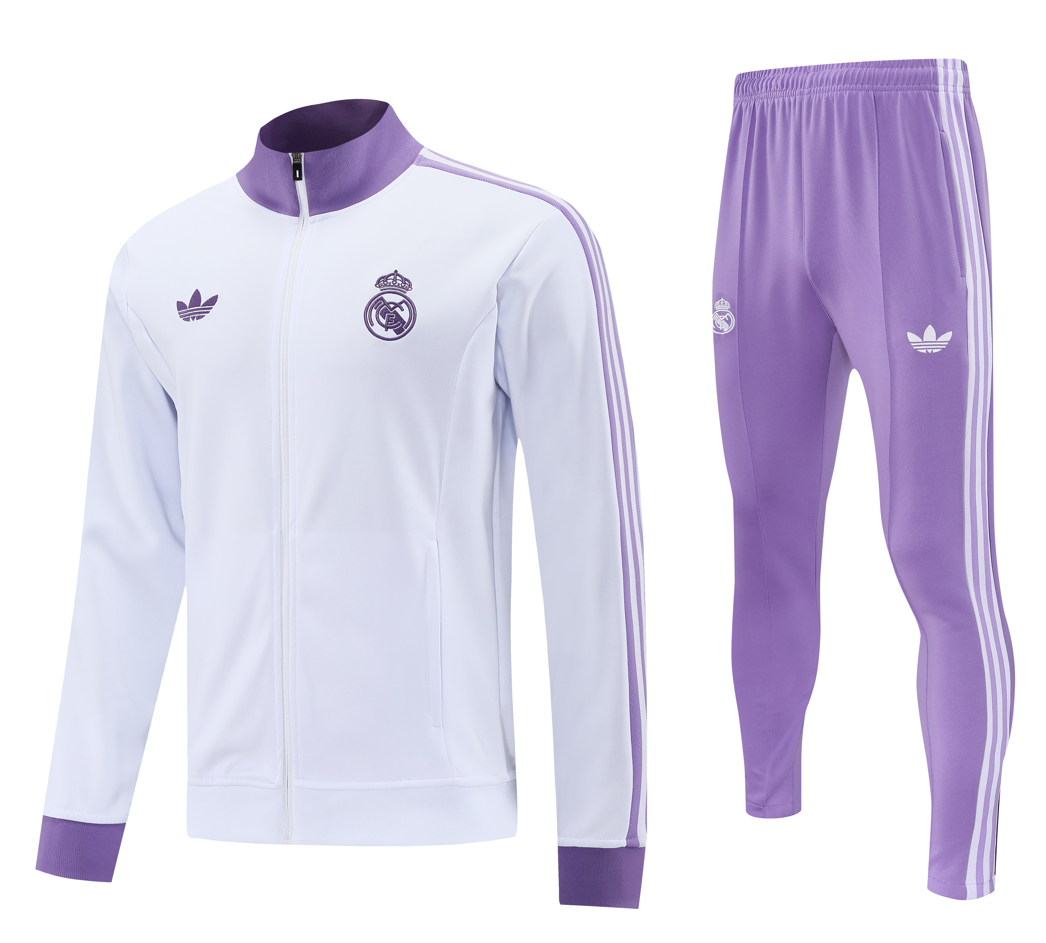 Real Madrid Training Kit (Jacket+Pants) White&Purple 2025/26 - sinoshirt