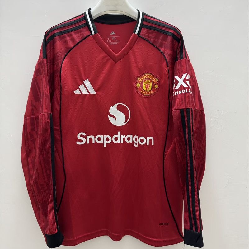 Manchester United Home Long Sleeve Football Jersey Shirt 2025/26 - sinoshirt