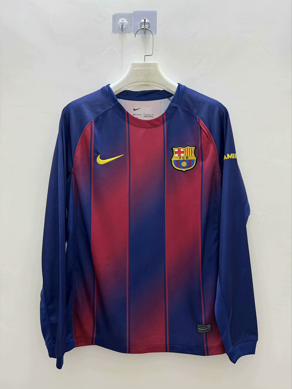 Barcelona Home Long Sleeve Soccer Jersey Custom Shirt 2025/26 - sinoshirt