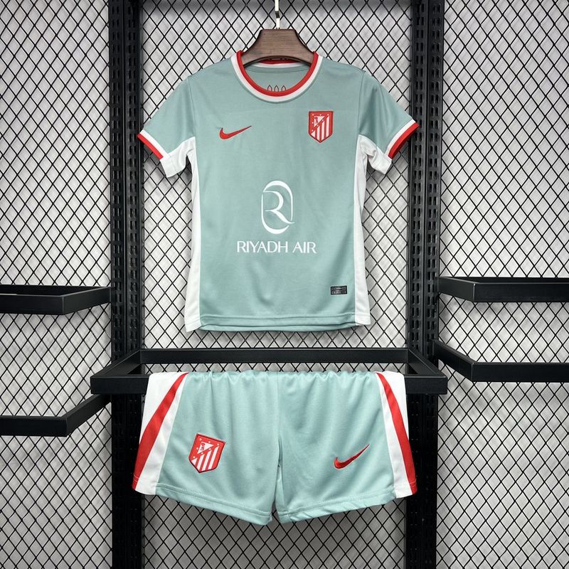 Atletico Madrid Soccer Jersey Away Kids Kit Jersey+Shorts 2024/25 - sinoshirt