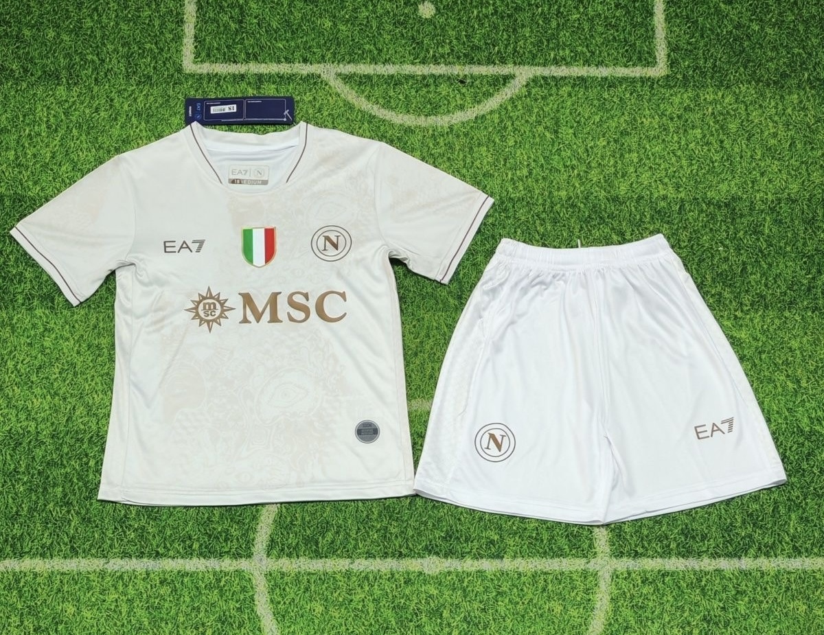 Napoli Soccer Jersey Away Kids Kit Jersey+Shorts 2025-26 - sinoshirt