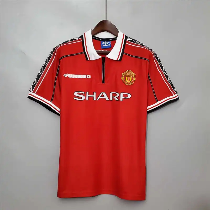 Beckham #7 Manchester United Retro Home Football Jersey Shirt 1998/99 - sinoshirt