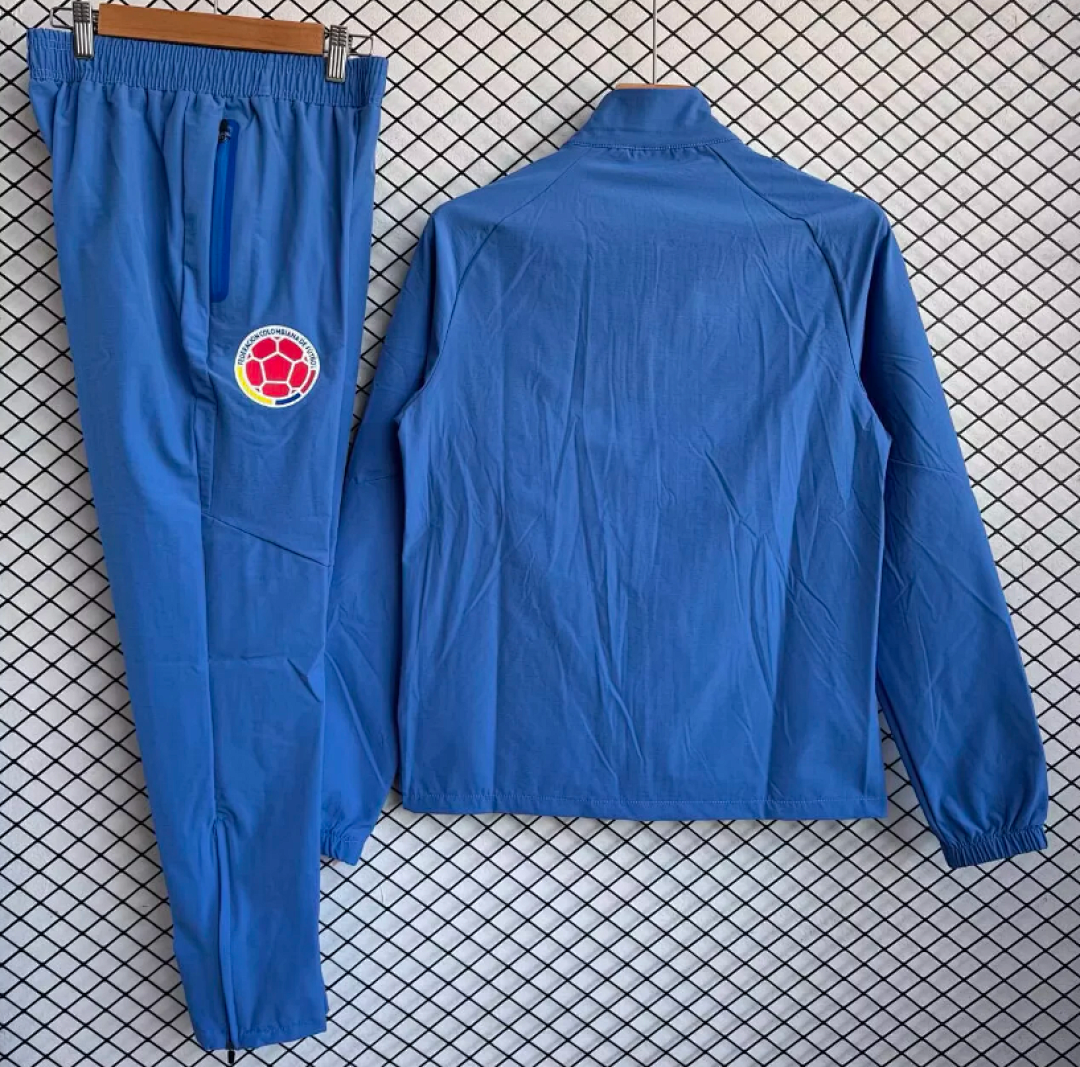 Colombia Windbreaker With Pants Blue 2026 World Cup - sinoshirt