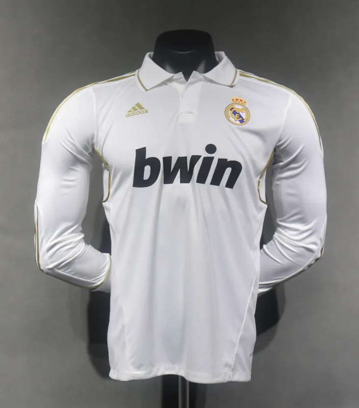 Real Madrid Authentic Retro Jersey Home Long Sleeve Soccer Shirt 2011/12 - sinoshirt