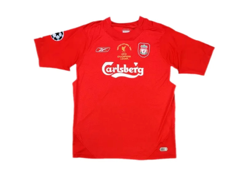 Gerrard #8 Liverpool Retro Football Jersey Home UCL Final Shirt 2004/05 - sinoshirt