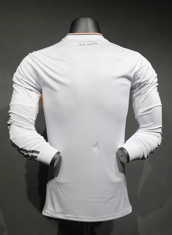 Real Madrid Authentic Retro Jersey Home Long Sleeve Soccer Shirt 2013/14 - sinoshirt