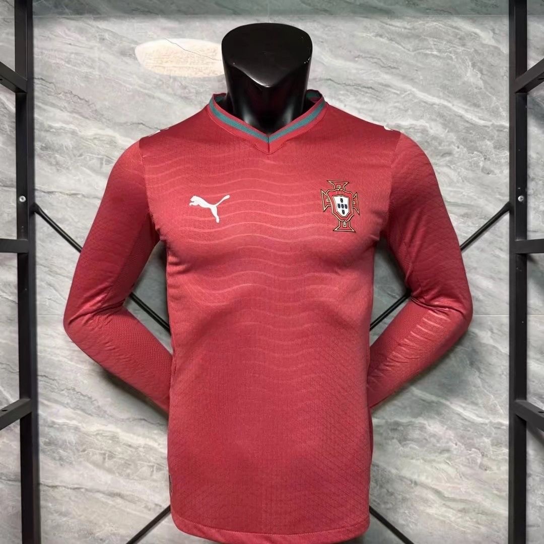 Portugal Authentic Soccer Jersey Home Long Sleeve Shirt World Cup 2026 - sinoshirt