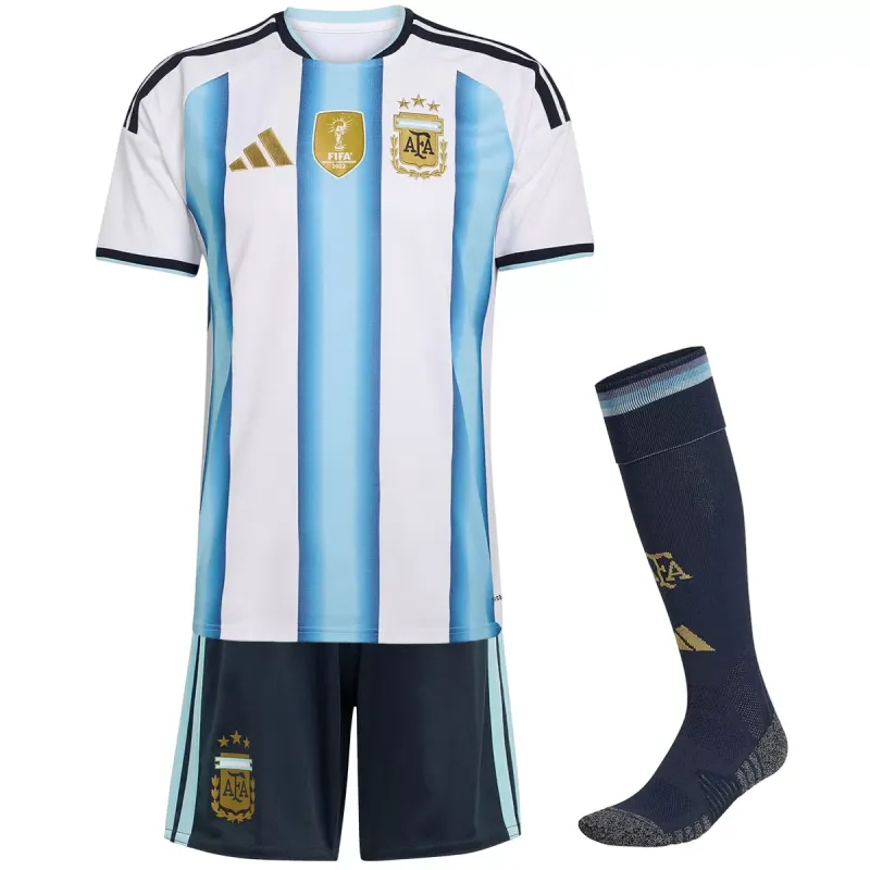 Argentina Home Soccer Uniform Kids Full Kit World Cup 2026 - sinoshirt