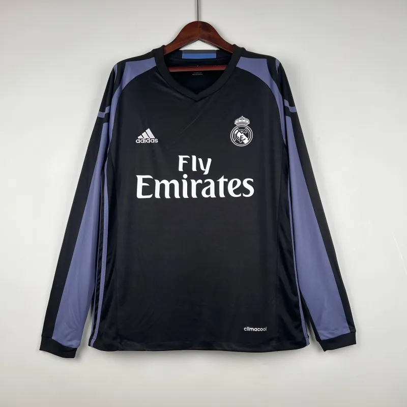 Real Madrid Retro Jersey Third Away Long Sleeve Soccer Shirt 2016/17 - sinoshirt