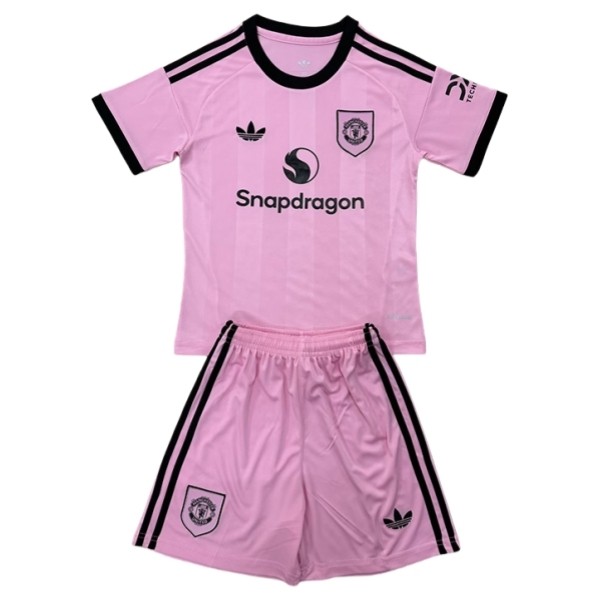 Manchester United Pink Goalkeeper Kids Kit Jersey+Shorts 2025/26 - sinoshirt