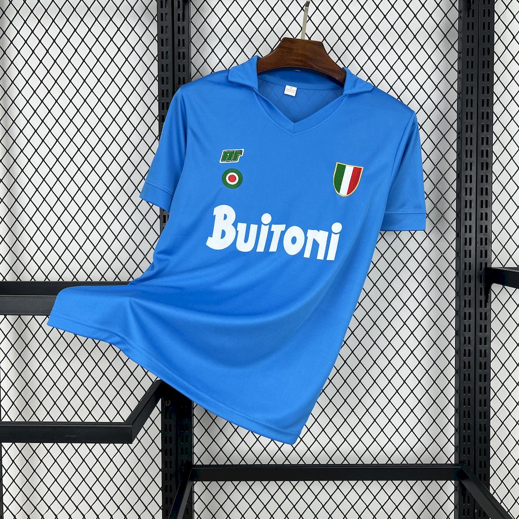 Napoli Retro Soccer Jersey Home Custom Maradona Shirt 1987-88 - sinoshirt