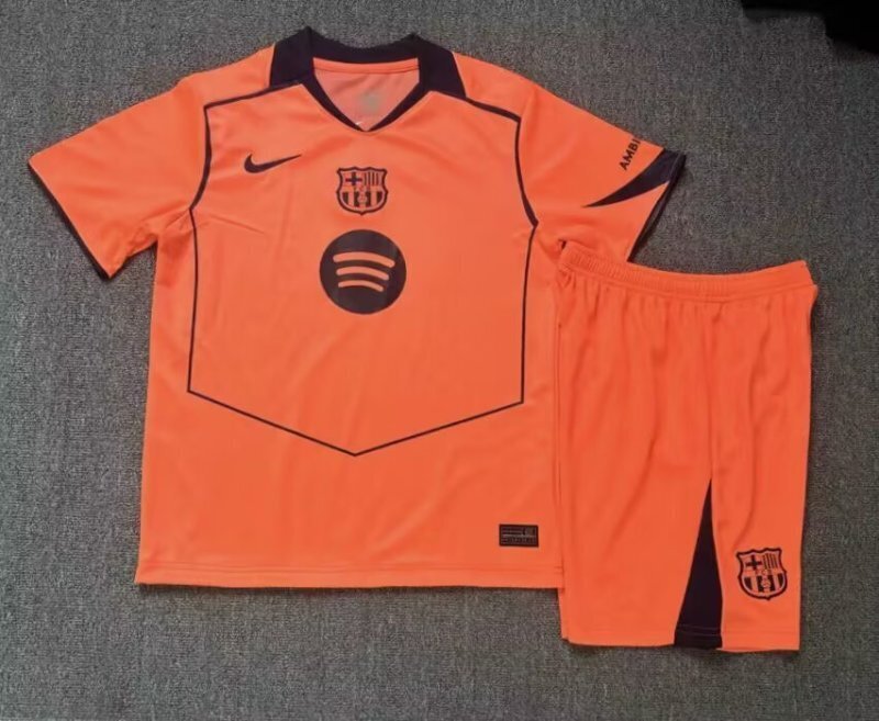 Barcelona Third Away Soccer Kids Kit Jersey+Shorts 2025/26 - sinoshirt