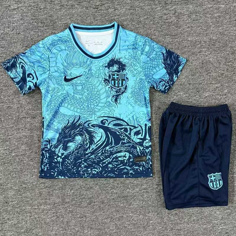 Barcelona Dragon Special Edition Soccer Kids Kit Jersey+Shorts 2025/26 - sinoshirt