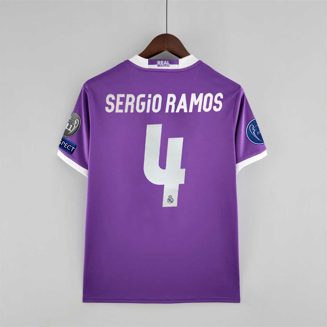 SERGIO RAMOS #4 Real Madrid Retro Jersey Away Soccer Shirt 2016/17 - sinoshirt