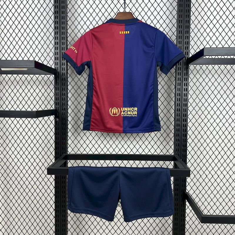 Barcelona Home x Travis Scott Soccer Kids Kit Jersey+Shorts 2024/25 - sinoshirt