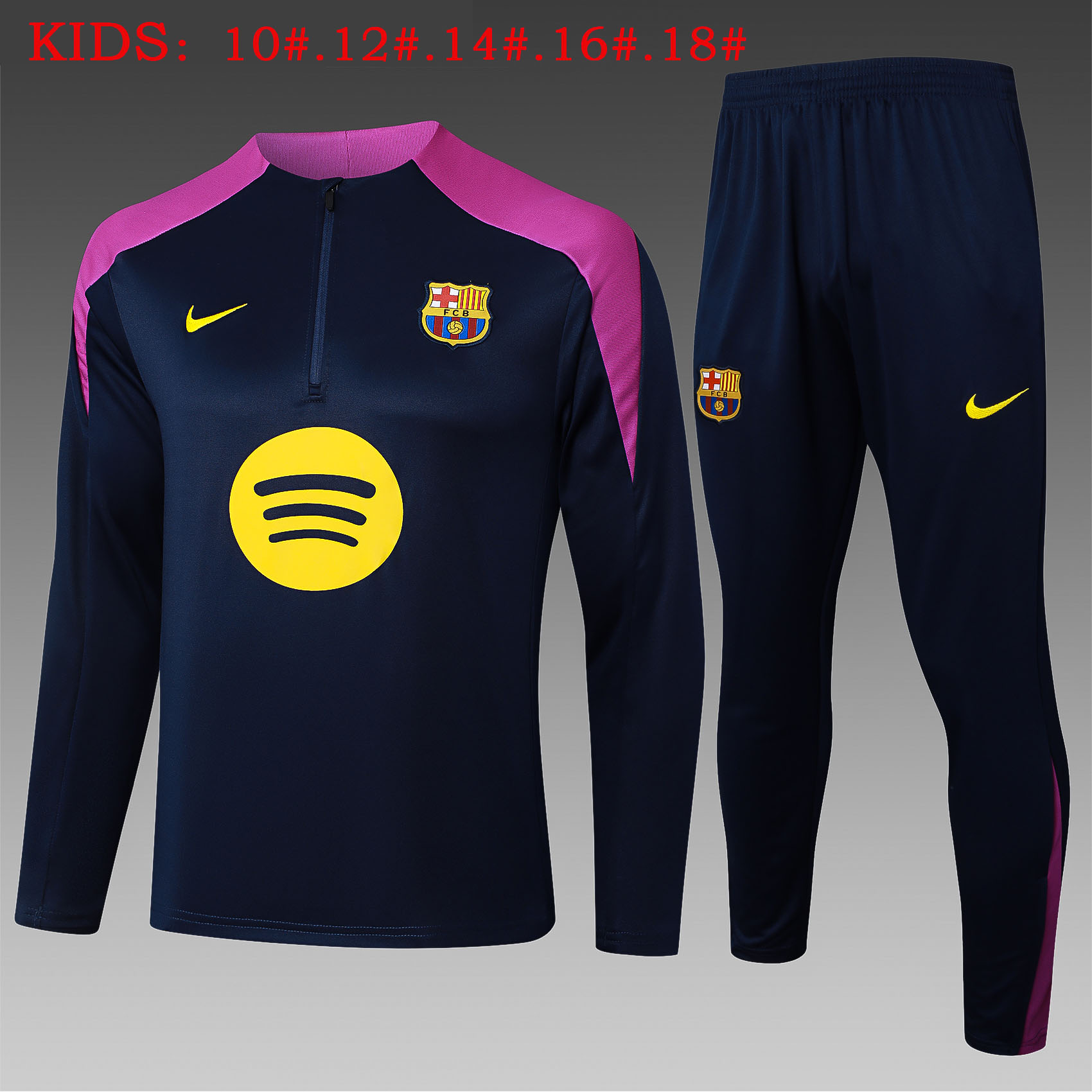 Kids Barcelona Training Kit (Sweatshirt+Pants) Cyan 2025/26 - sinoshirt