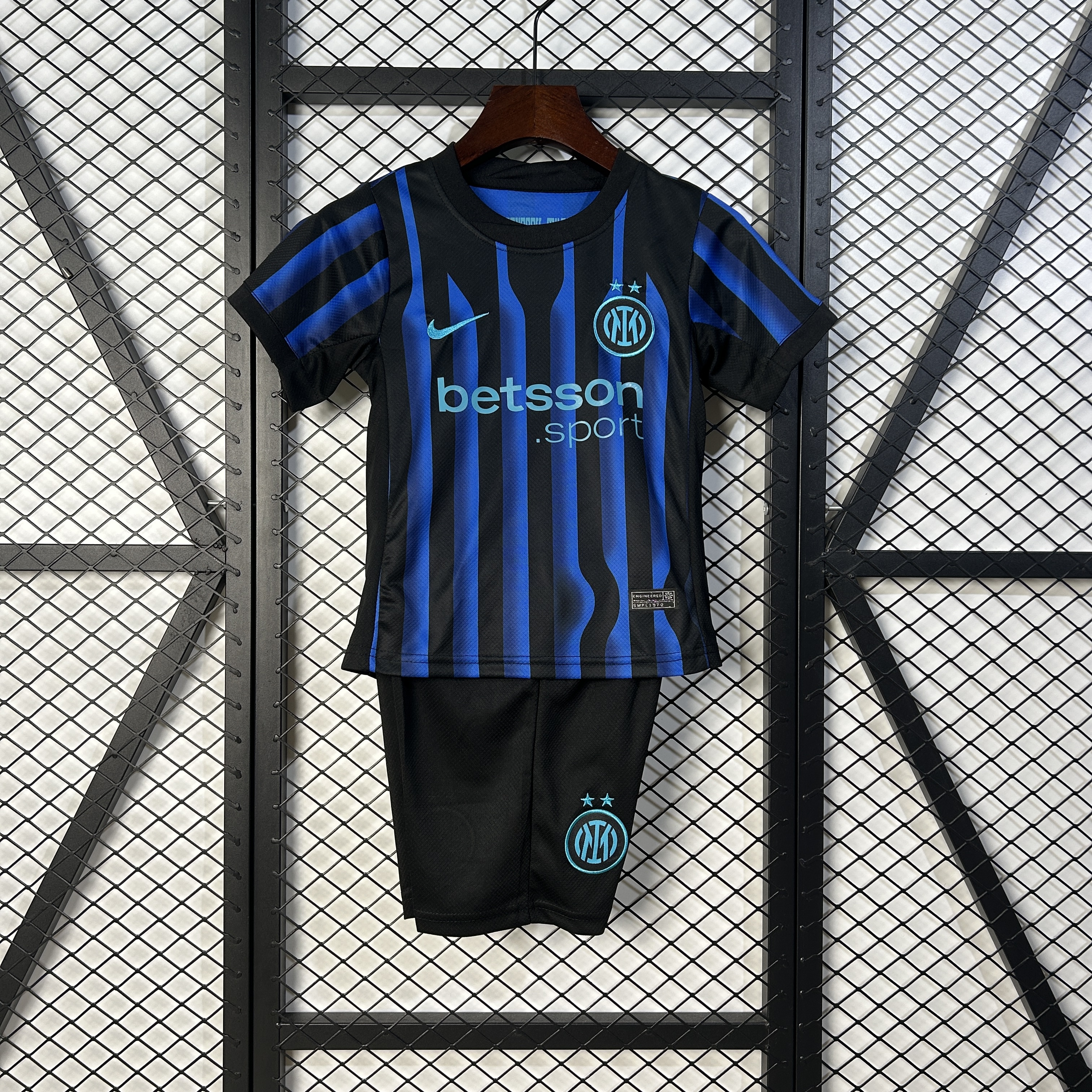 Inter Milan Soccer Jersey Home Kids Kit Jerseys+Shorts 2025/26 - sinoshirt