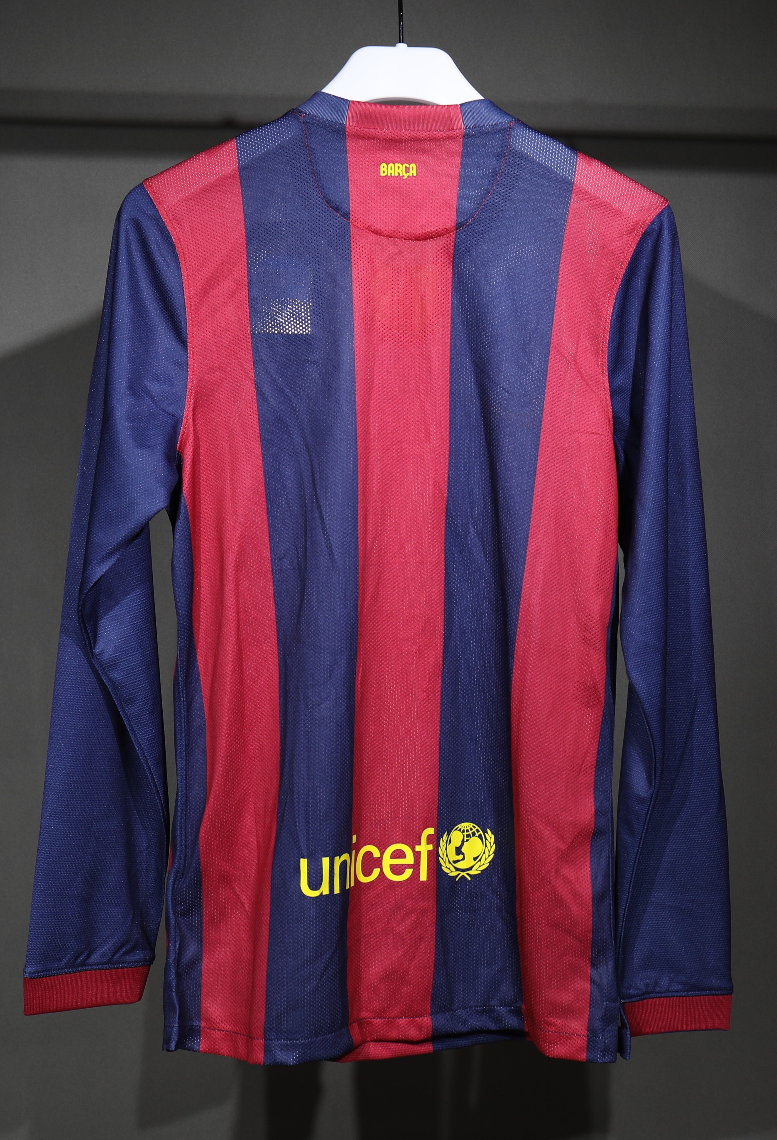 Authentic Barcelona Retro Jersey Home Long Sleeve Soccer Shirt 2014-15 - sinoshirt