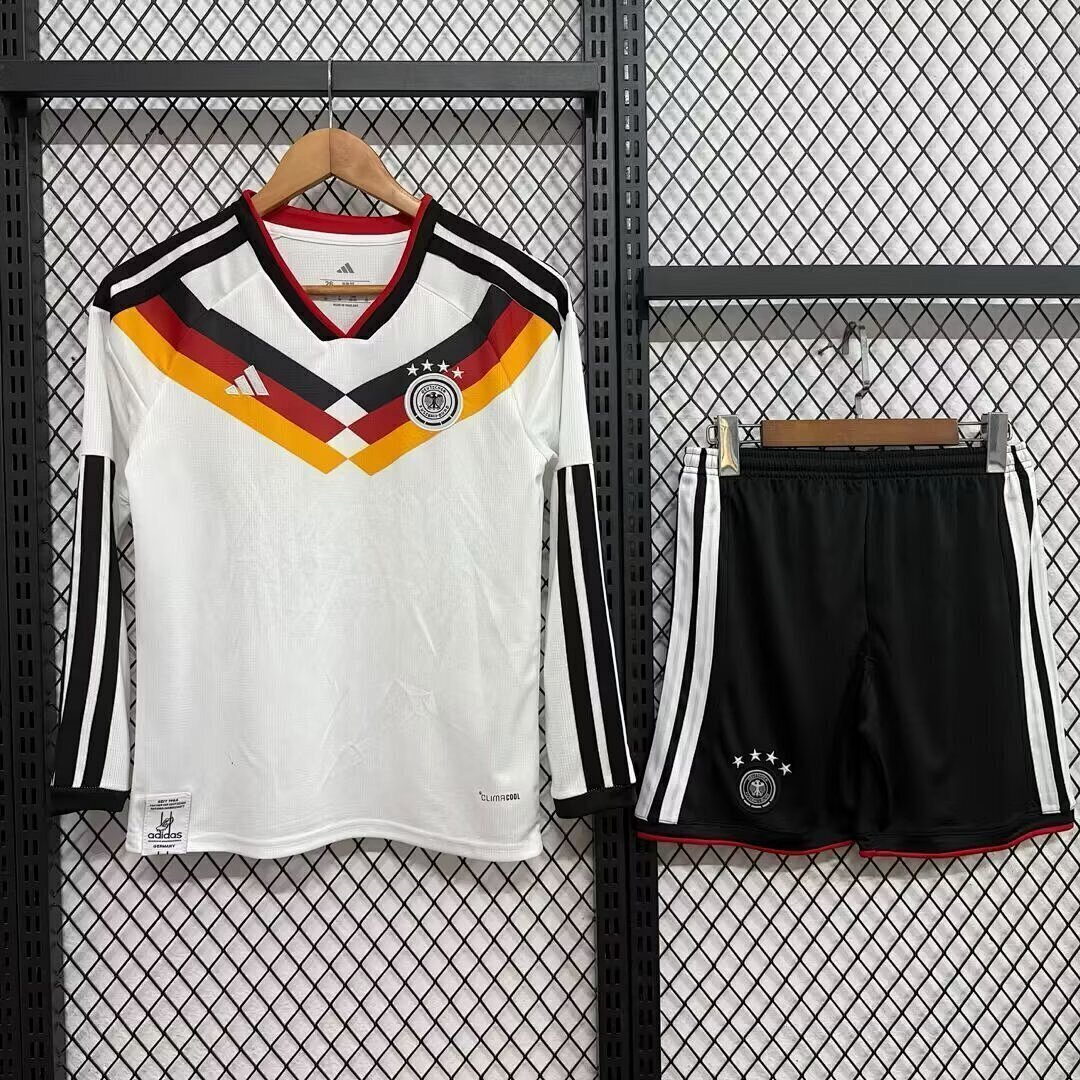 Germany Home Long Sleeve Football Uniform Kids Kit Jersey+Shorts World Cup 2026 - sinoshirt