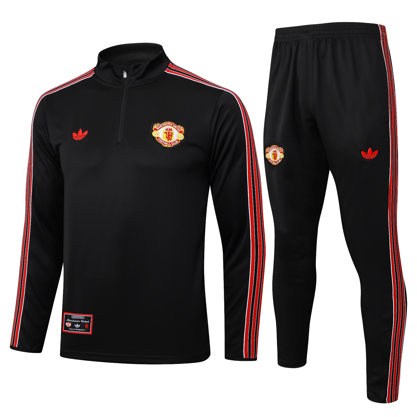 Manchester United Training Kit (Sweatshirt+Pants) Black 2025/26 - sinoshirt