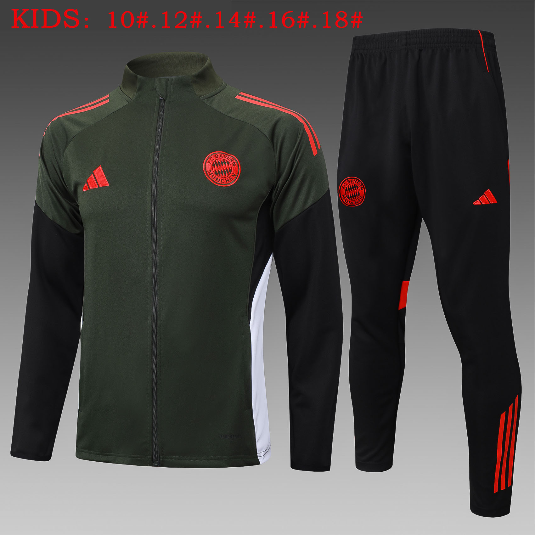 Kids Bayern Munich Training Kit (Jacket+Pants) Deep Green 2025/26 - sinoshirt
