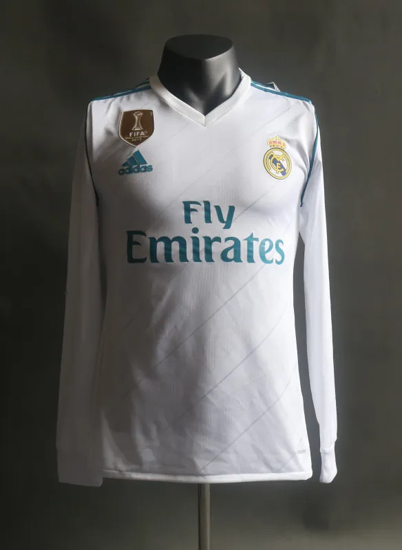 Real Madrid Authentic Retro Jersey Home Long Sleeve Soccer Shirt 2017/18 - sinoshirt