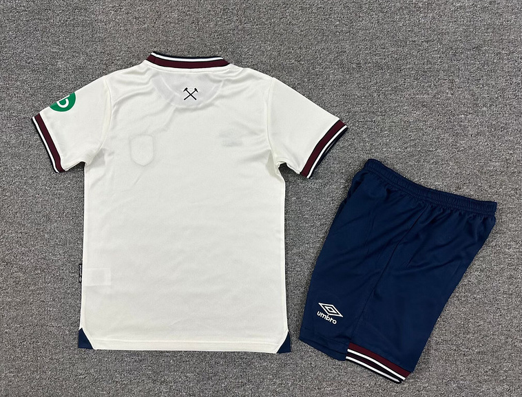 West Ham United Football Jersey Away Kids Kit Jersey+Shorts 2025-26 - sinoshirt