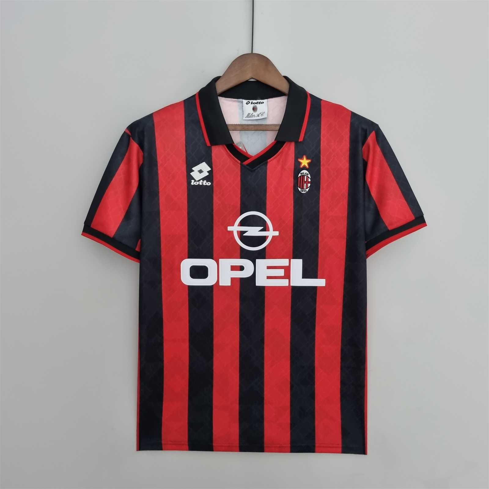 AC Milan Retro Soccer Jersey Home Custom Shirt 1995/96 - sinoshirt