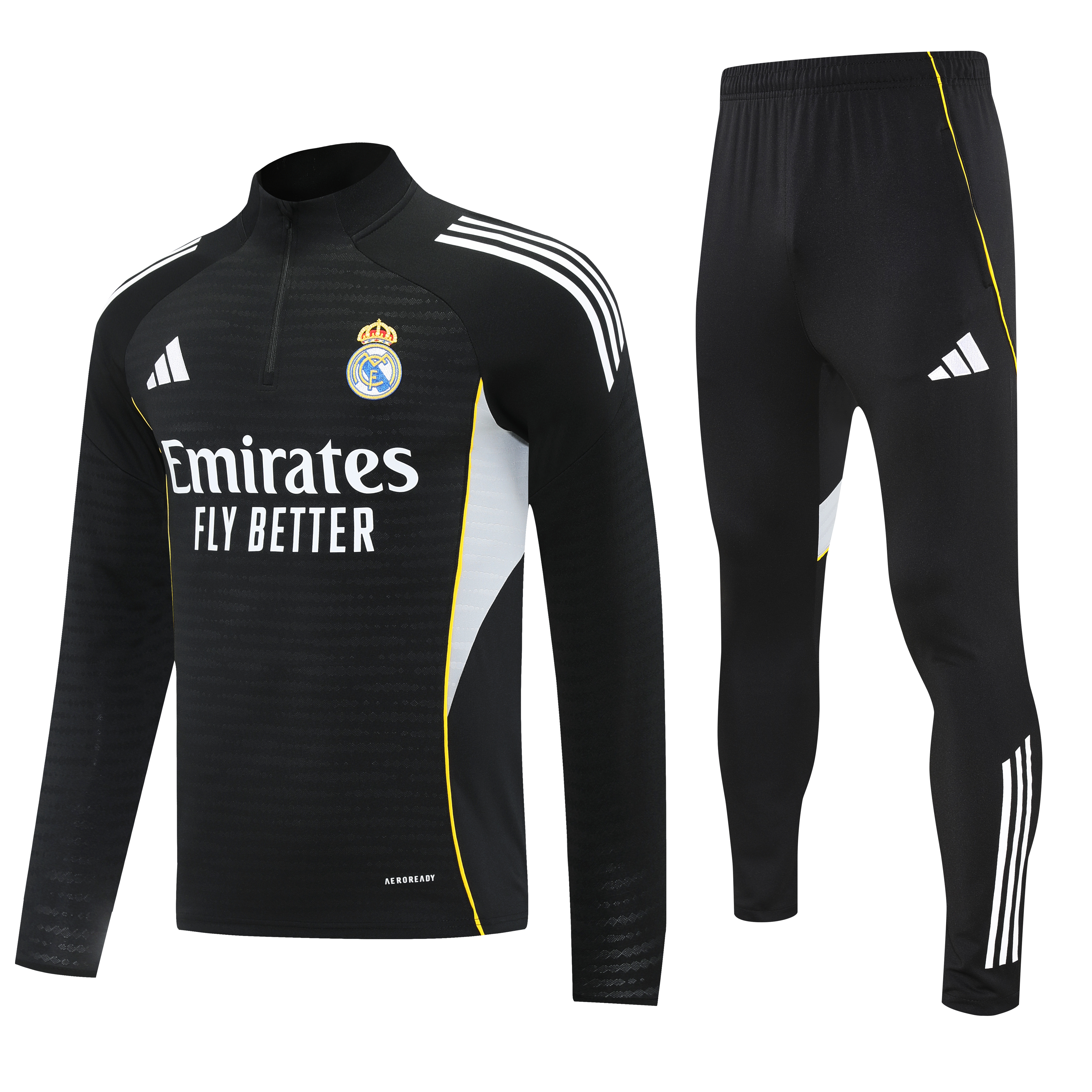 Real Madrid Authentic Training Kit (Sweatshirt+Pants) Black 2025/26 - Player Version - sinoshirt