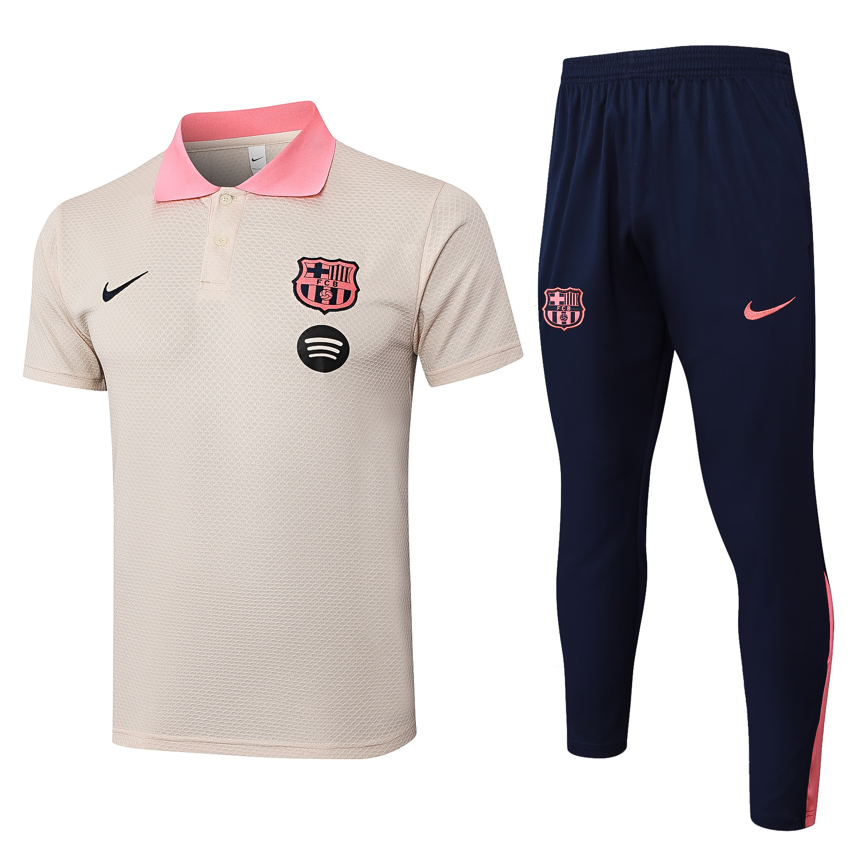 Barcelona Training Kit (Polo+Pants) Beige 2025/26 - sinoshirt