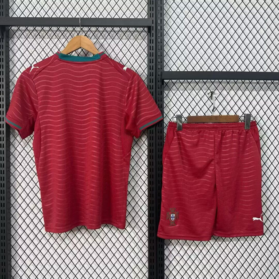 Portugal Home Football Uniform Kids Kit Jersey+Shorts World Cup 2026 - sinoshirt