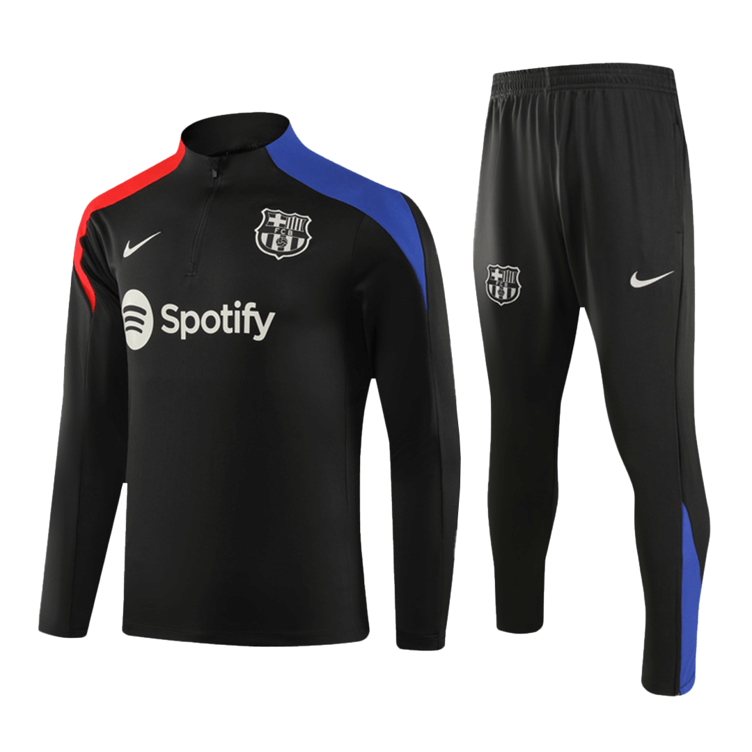Kids Barcelona Zipper Sweat Kit (Top+Pants) 2024/25 - sinoshirt