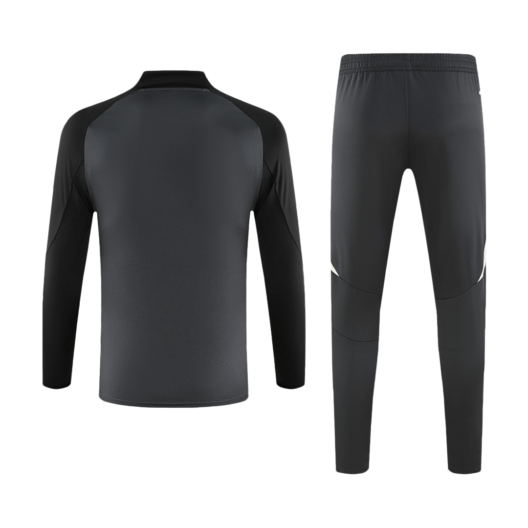 Manchester United 1/2 Zipper Sweat Kit (Top+Pants) Black 2024/25 - sinoshirt