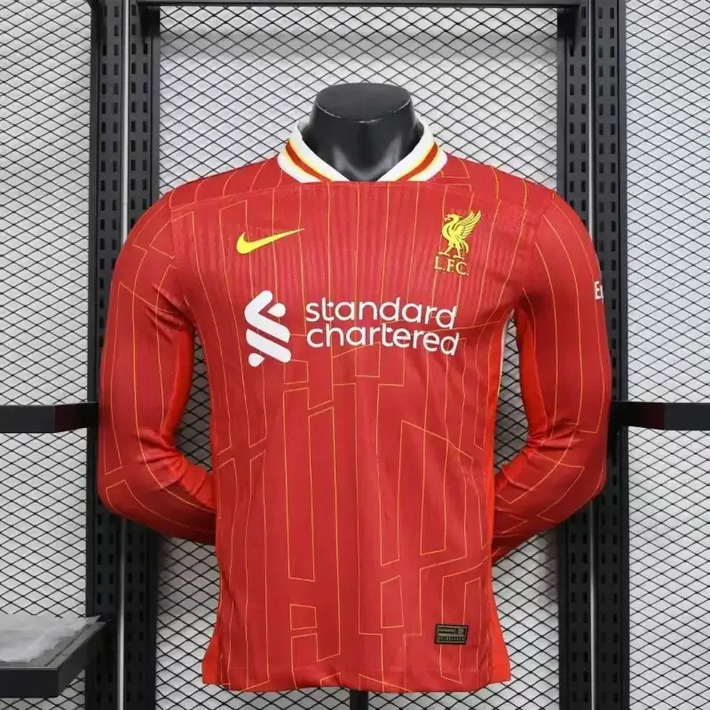 Liverpool Authentic Football Jersey Home Long Sleeve Shirt 2024/25 - sinoshirt
